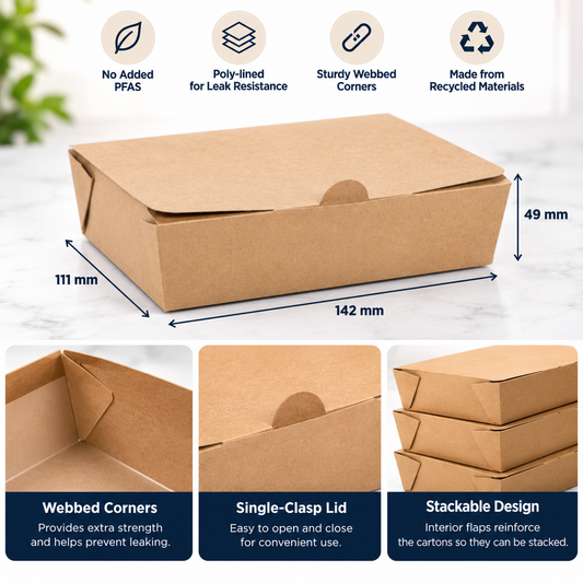 Medium Kraft Takeaway Box – 800ml