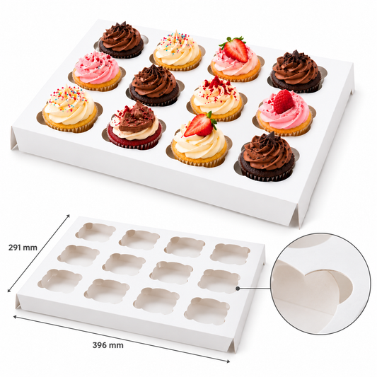 12 Cupcake Box Insert – White Cupcake Holder