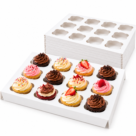 12 Cupcake Box Insert – White Cupcake Holder