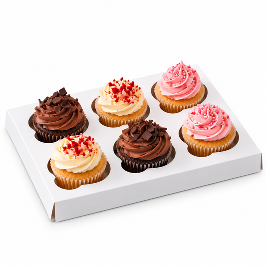 6 Cupcake Box Insert – White Cupcake Holder | 100 Pack