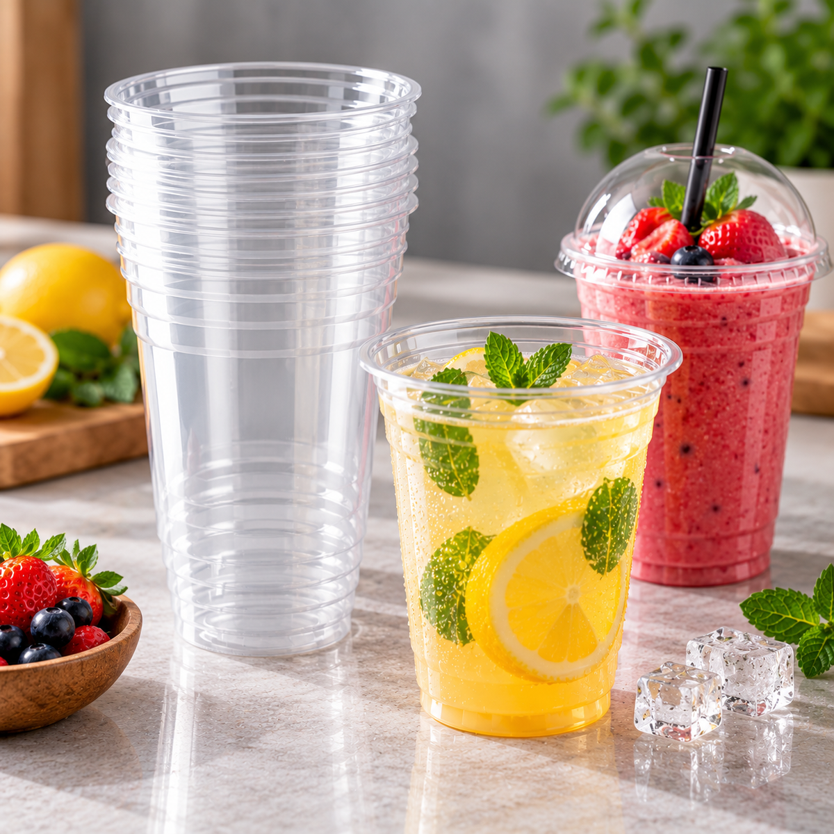 20oz Clear PET Cold Cups – Recyclable 591ml