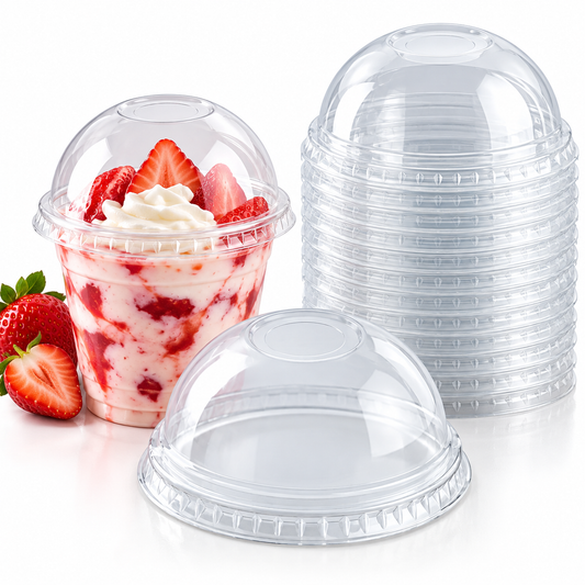 12/16/20/24oz Clear PET Dome Lids - 98mm