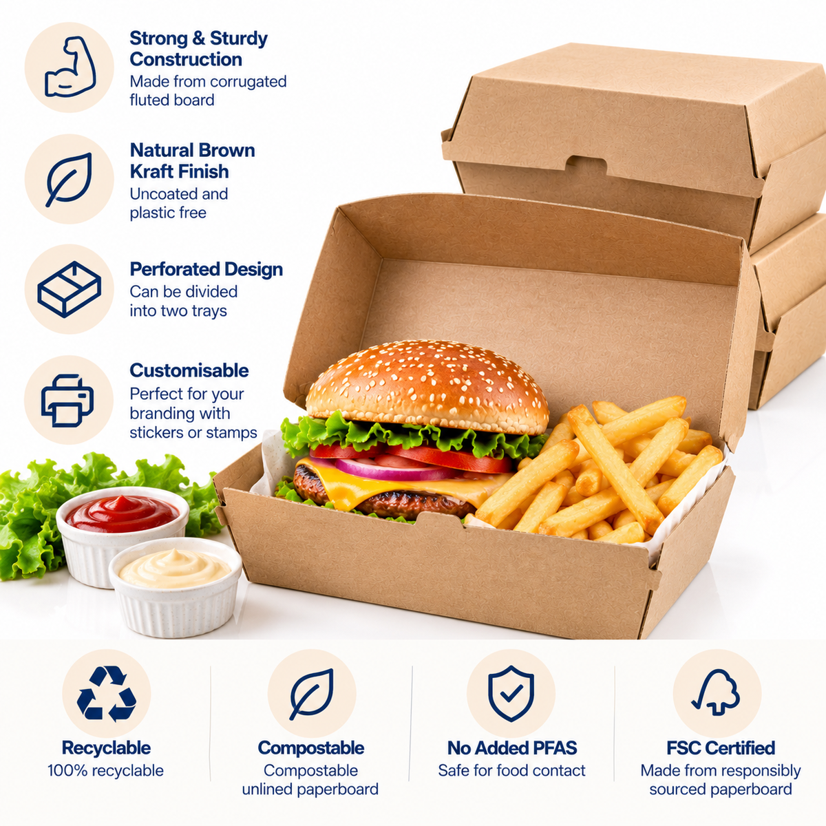 Regular Endura Kraft Snack Boxes – 175x90x85mm | 200 Pack