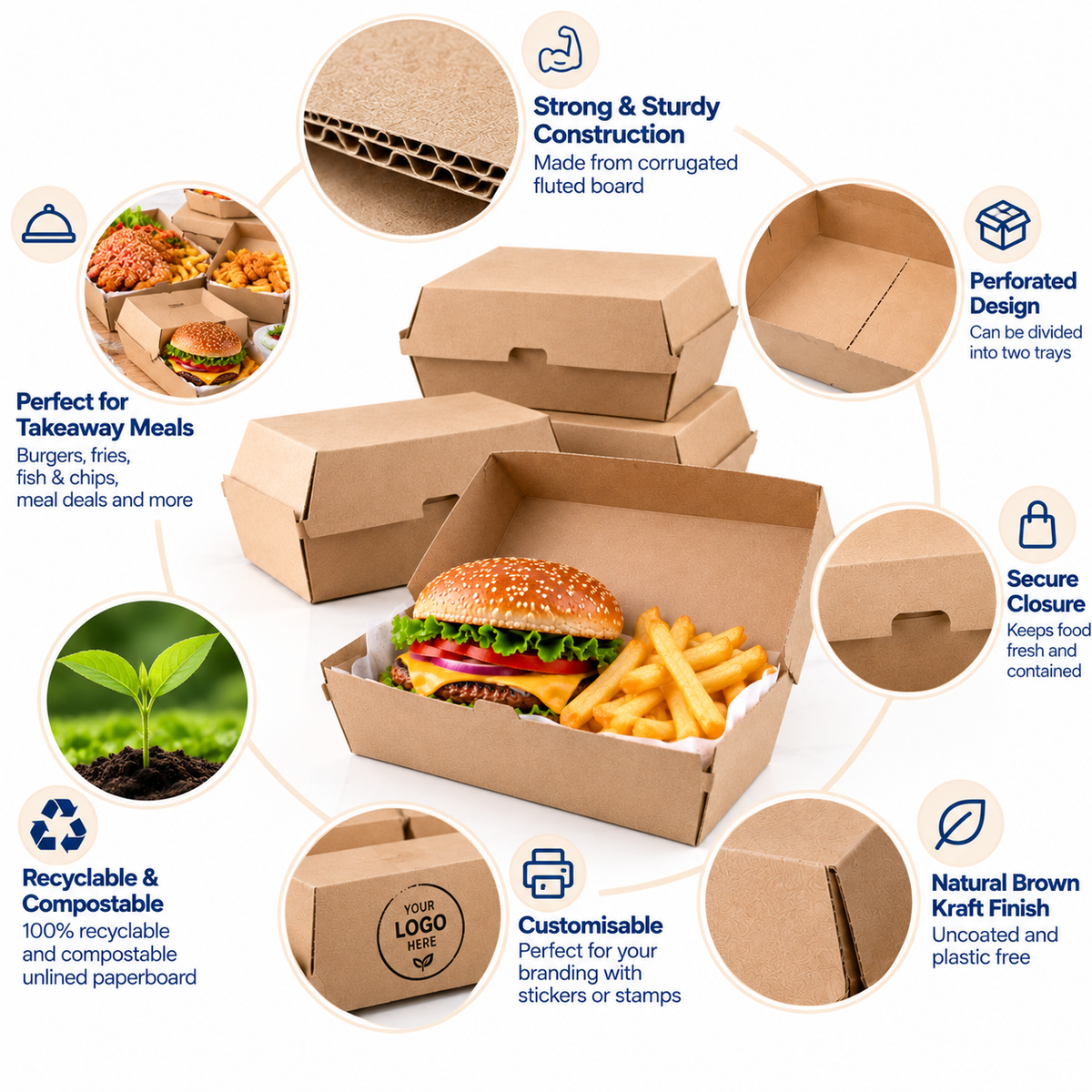 Regular Endura Kraft Snack Boxes – 175x90x85mm | 200 Pack