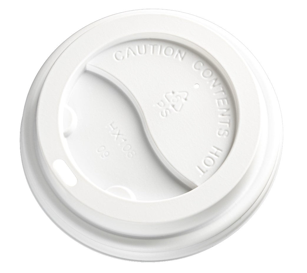 White PS Plastic Cup Lids – 62mm | 50 PCS