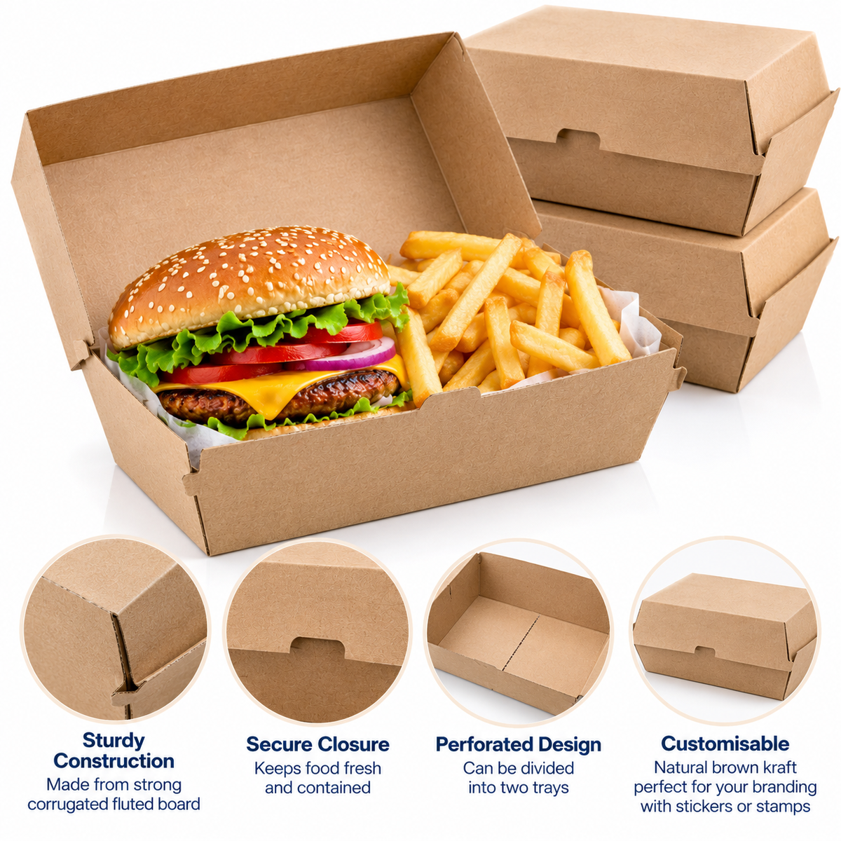 Regular Endura Kraft Snack Boxes – 175x90x85mm | 200 Pack