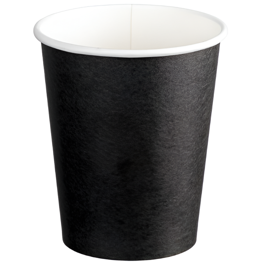 Double Wall PE Paper Cups - Black, 8oz, 280ml *80mm Diameter