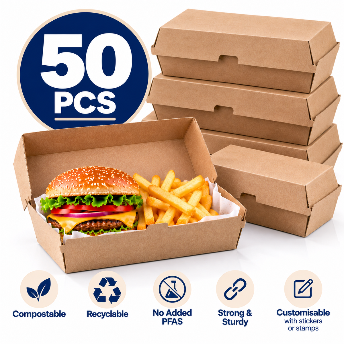 Regular Endura Kraft Snack Boxes – 175x90x85mm