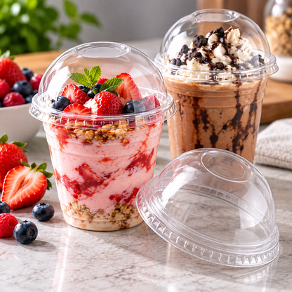 12/16/20/24oz Clear PET Dome Lids – 98mm