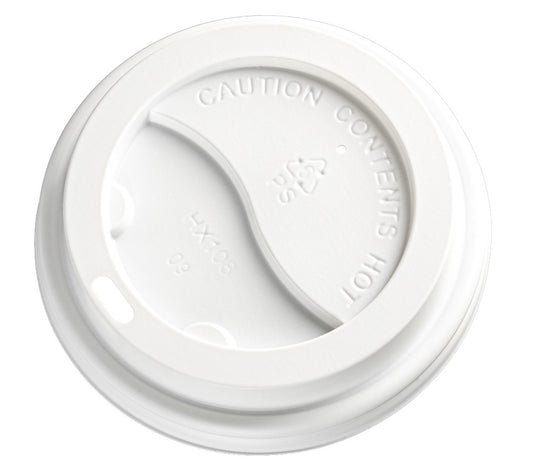 White PS Plastic Cup Lids – 80mm | 50 Pack